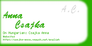 anna csajka business card